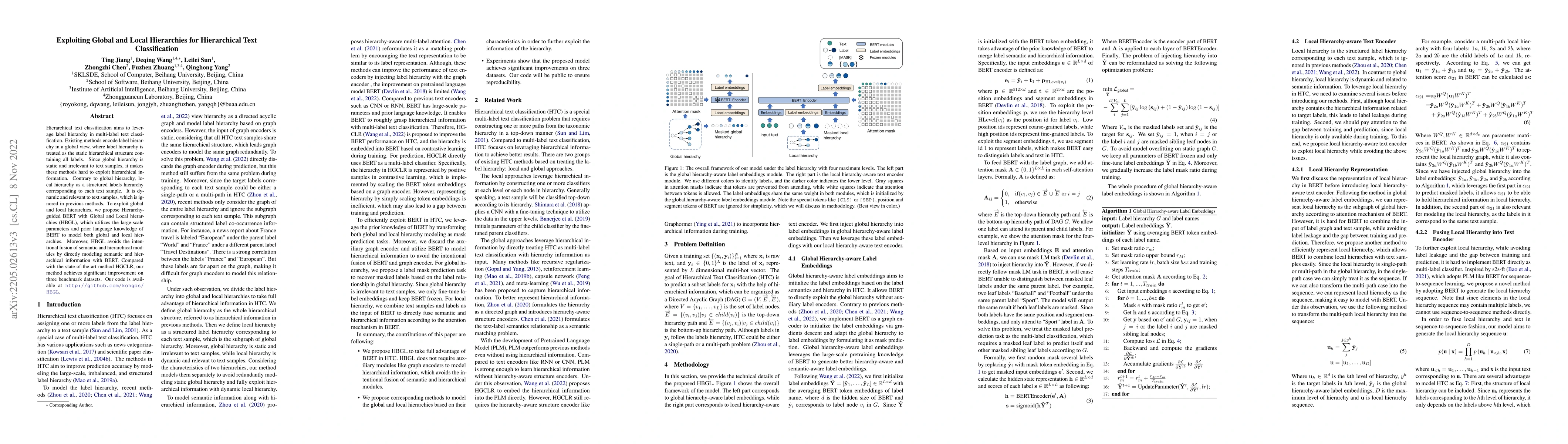Thumbnail for Exploiting Global and Local Hierarchies for Hierarchical Text
  Classification