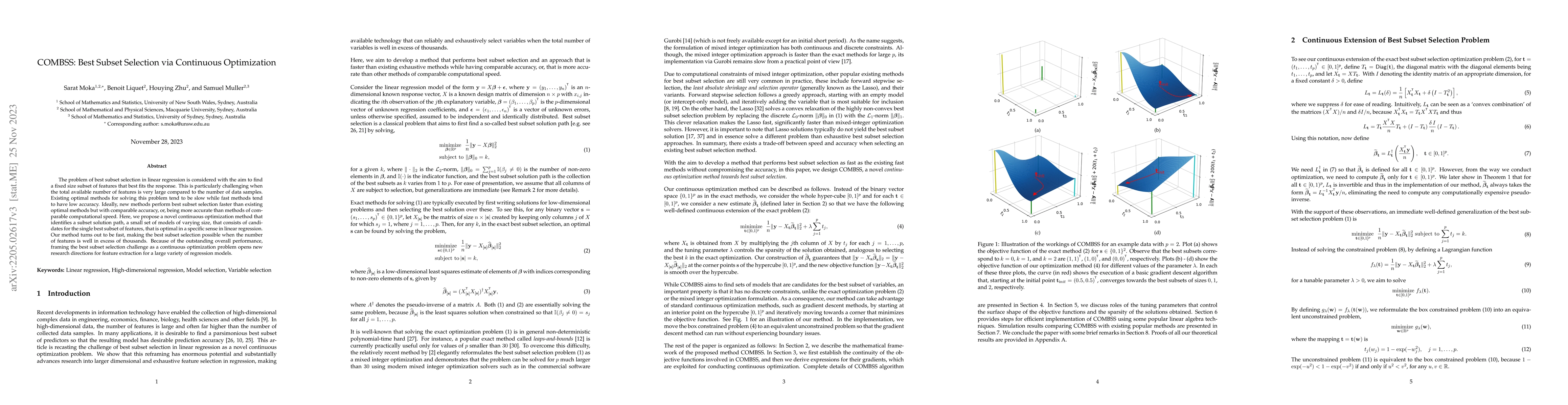 Thumbnail for COMBSS: Best Subset Selection via Continuous Optimization