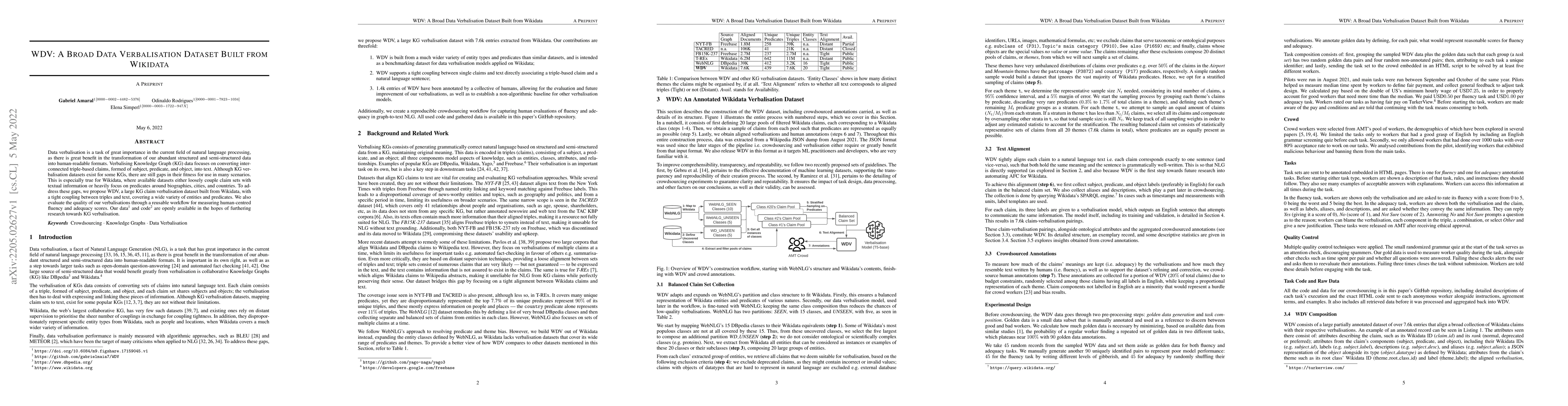 Thumbnail for WDV: A Broad Data Verbalisation Dataset Built from Wikidata