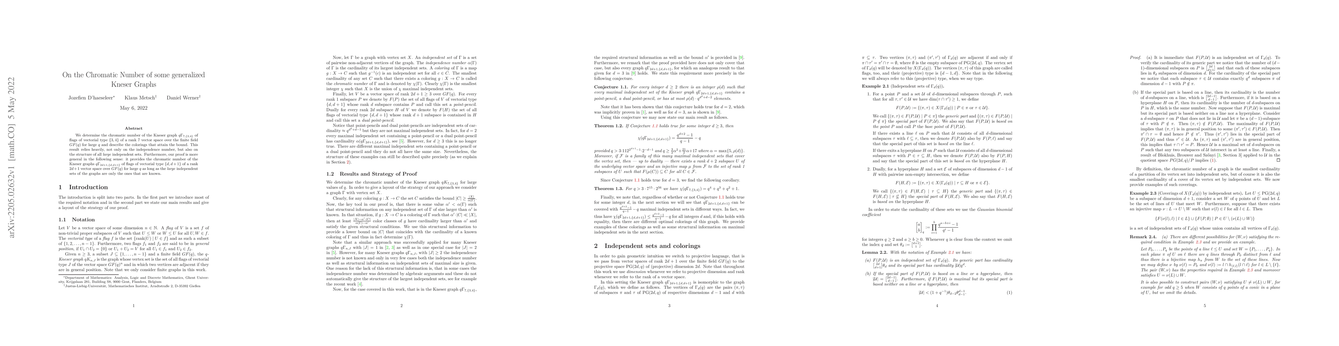 Thumbnail for On the Chromatic Number of some generalized Kneser Graphs