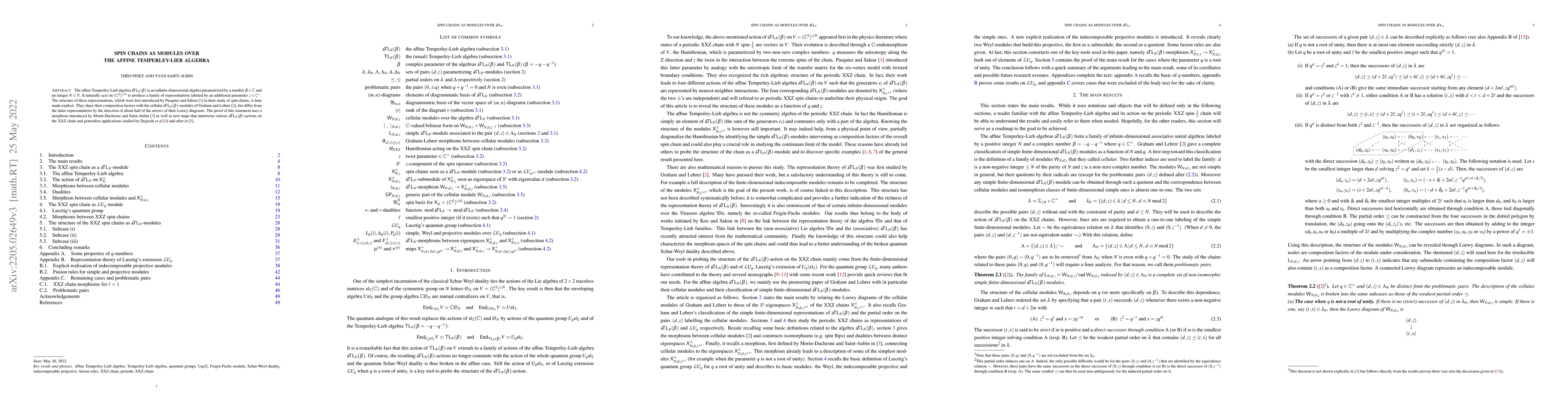 Thumbnail for Spin chains as modules over the affine Temperley-Lieb algebra