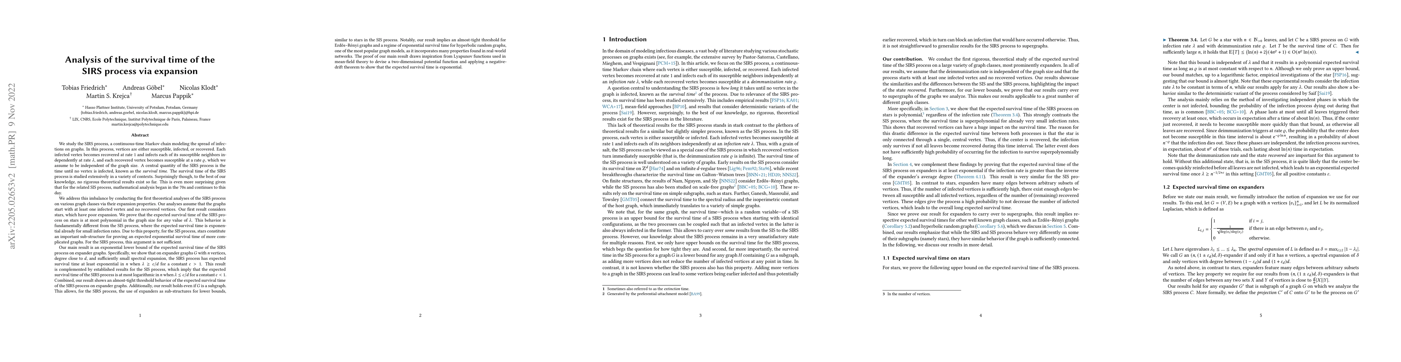 Thumbnail for Analysis of the survival time of the SIRS process via expansion