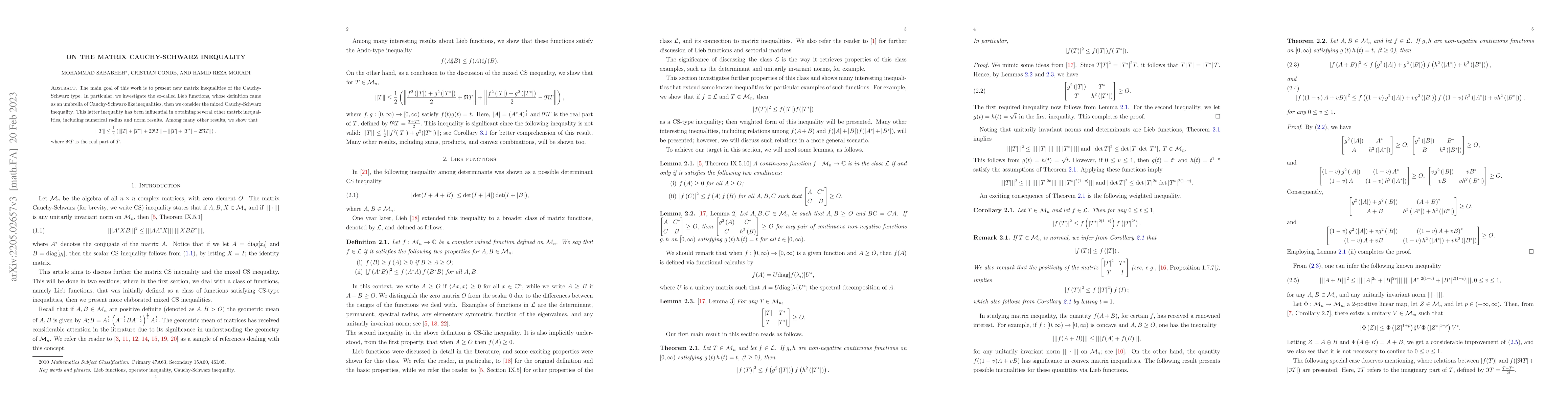 Thumbnail for On the matrix Cauchy-Schwarz inequality