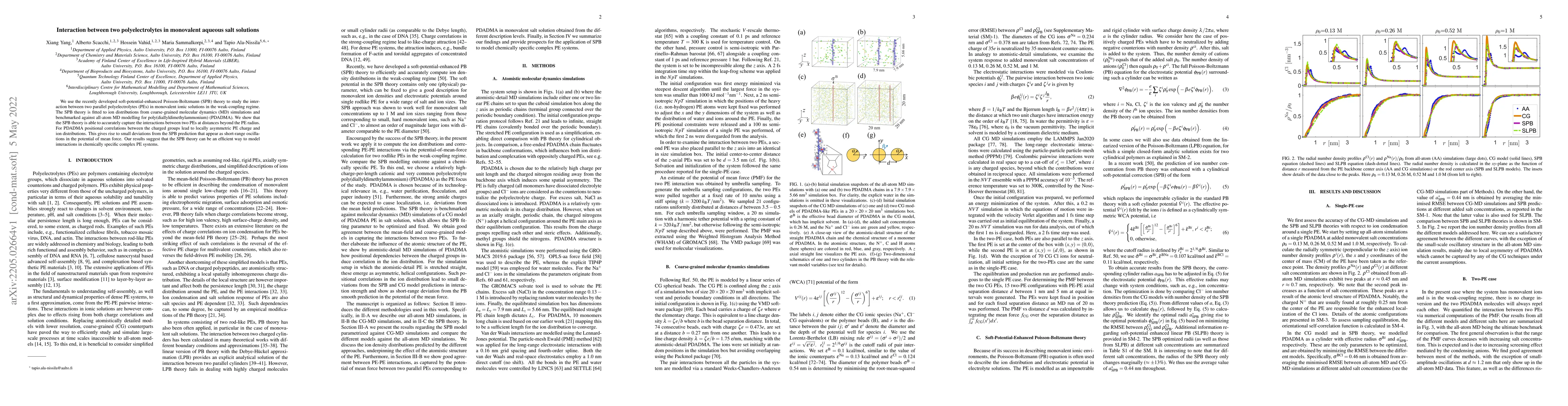 Thumbnail for Interaction between two polyelectrolytes in monovalent aqueous salt
  solutions