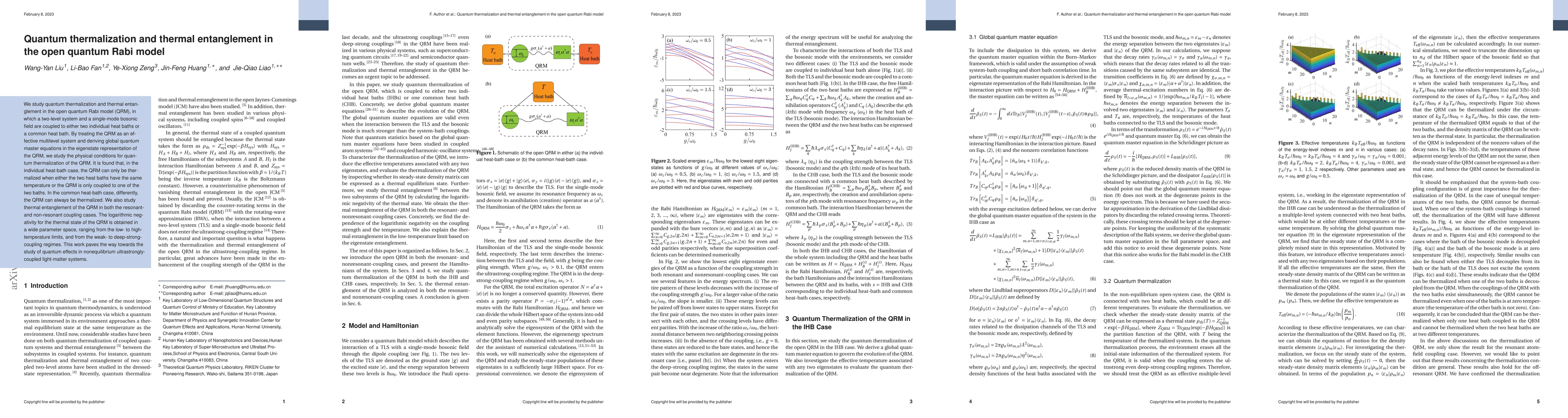 Thumbnail for Quantum thermalization and thermal entanglement in the open quantum Rabi
  model