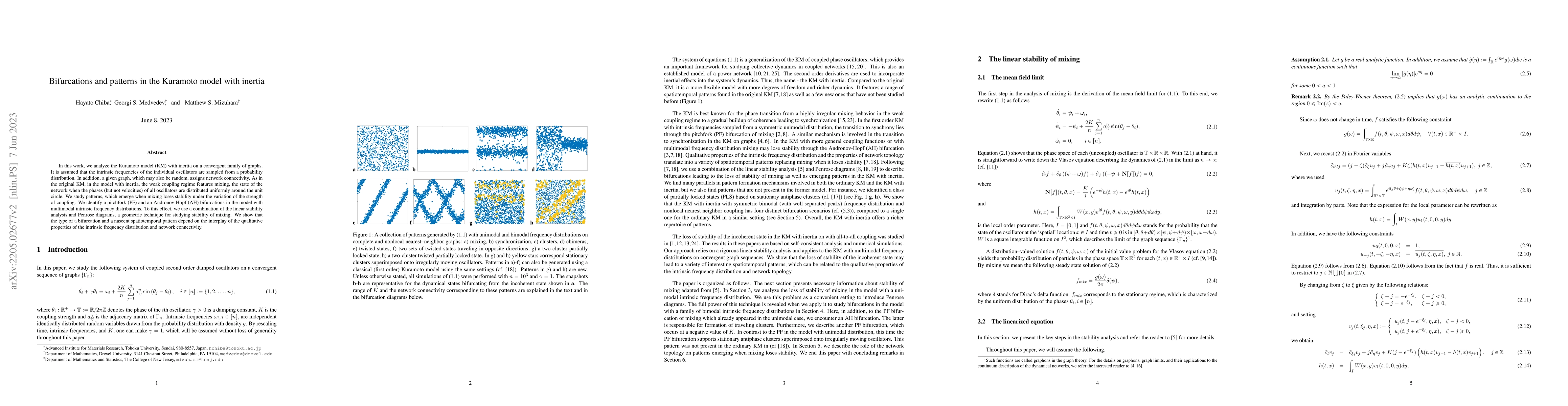 Thumbnail for Bifurcations and patterns in the Kuramoto model with inertia