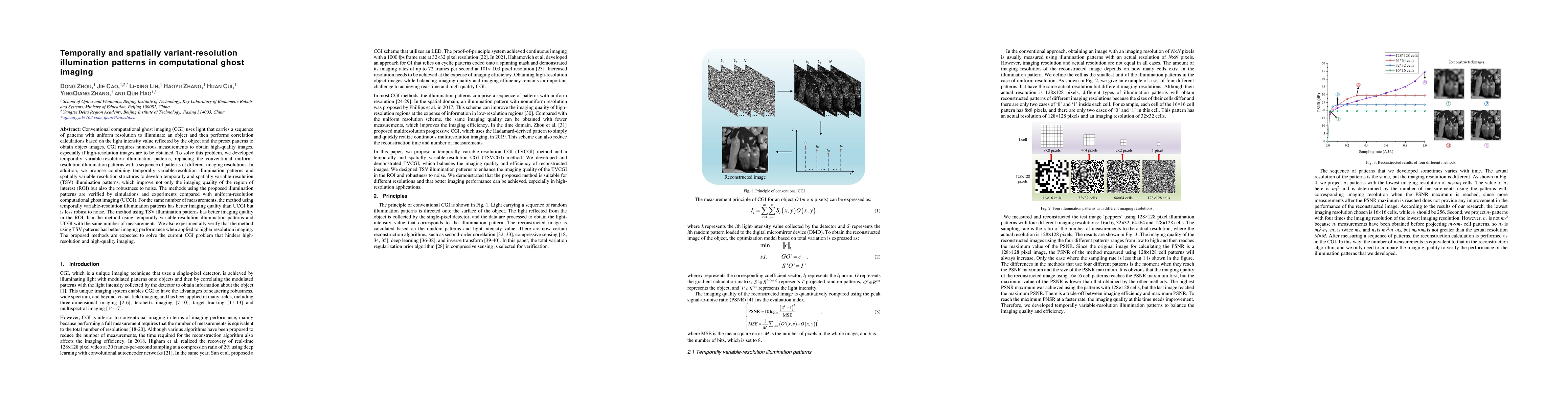 Thumbnail for Temporally and Spatially variant-resolution illumination patterns in
  computational ghost imaging