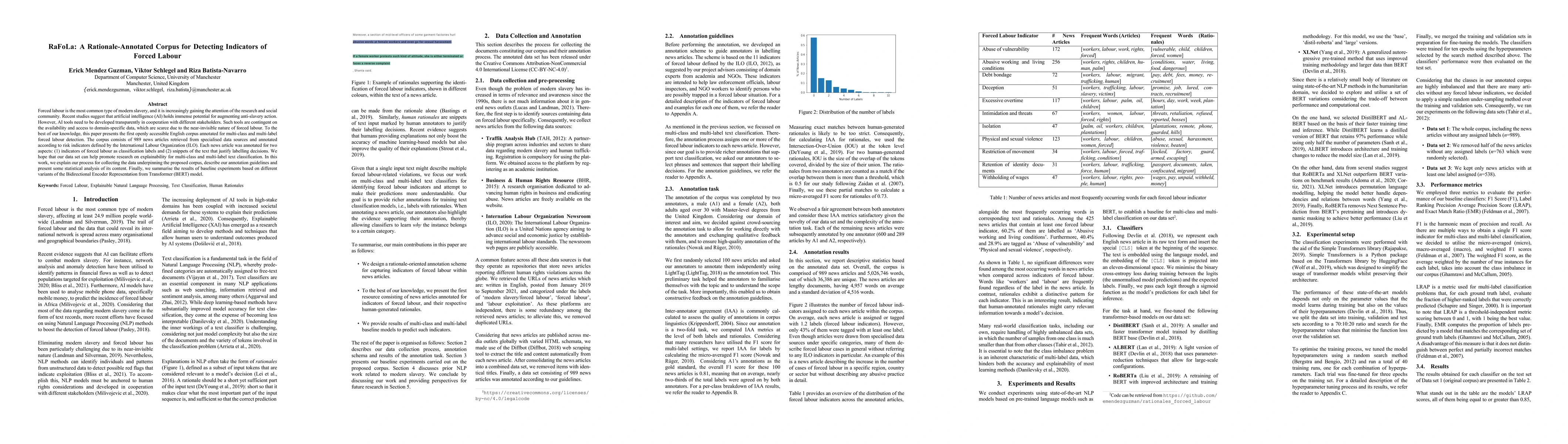Thumbnail for RaFoLa: A Rationale-Annotated Corpus for Detecting Indicators of Forced
  Labour