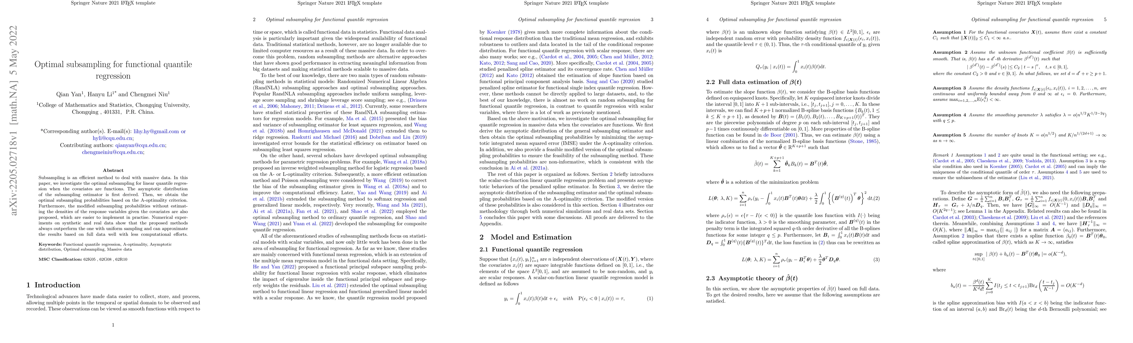 Thumbnail for Optimal subsampling for functional quantile regression