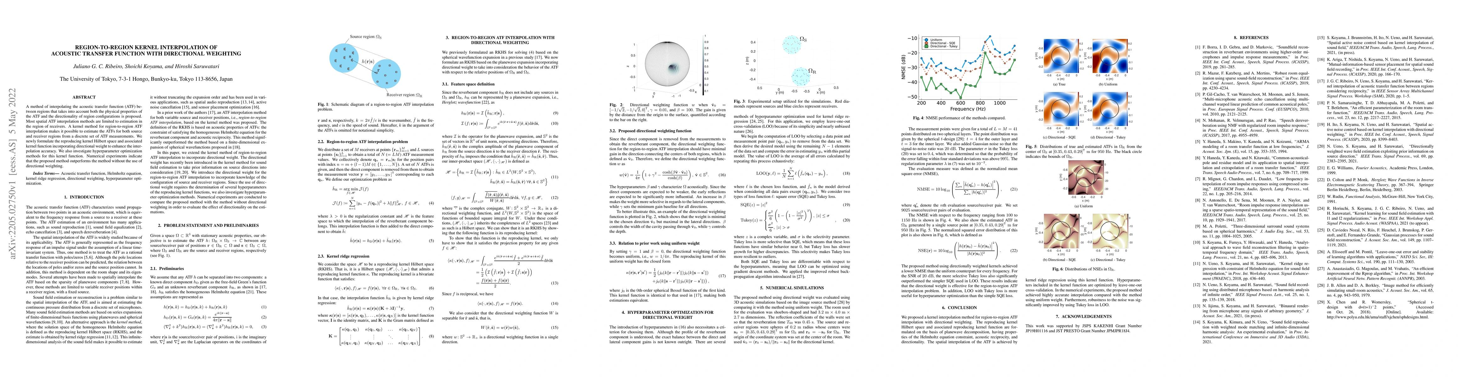 Thumbnail for Region-to-region kernel interpolation of acoustic transfer function with
  directional weighting