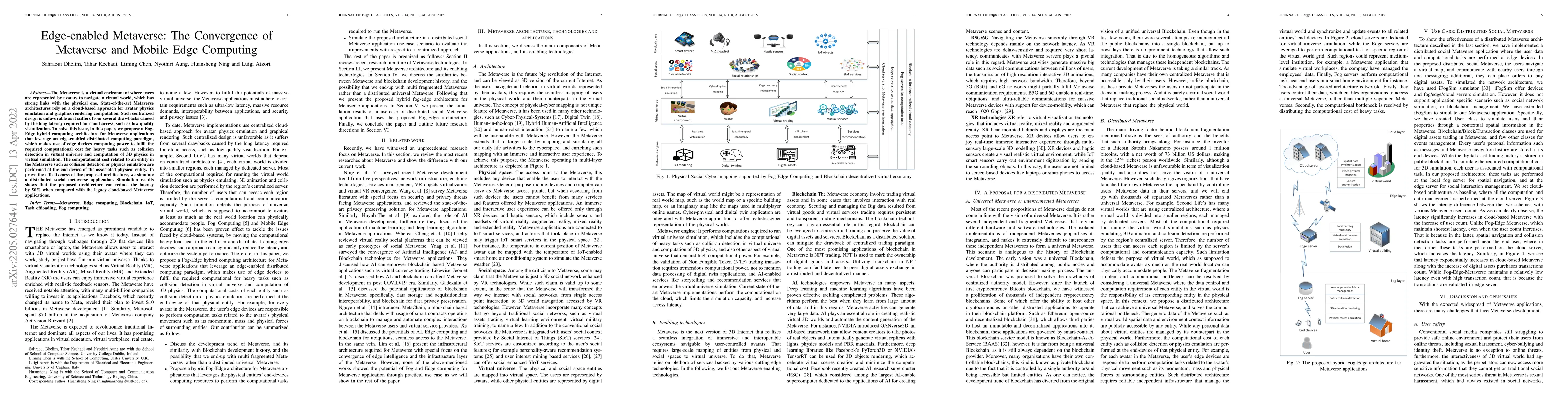 Thumbnail for Edge-enabled Metaverse: The Convergence of Metaverse and Mobile Edge
  Computing