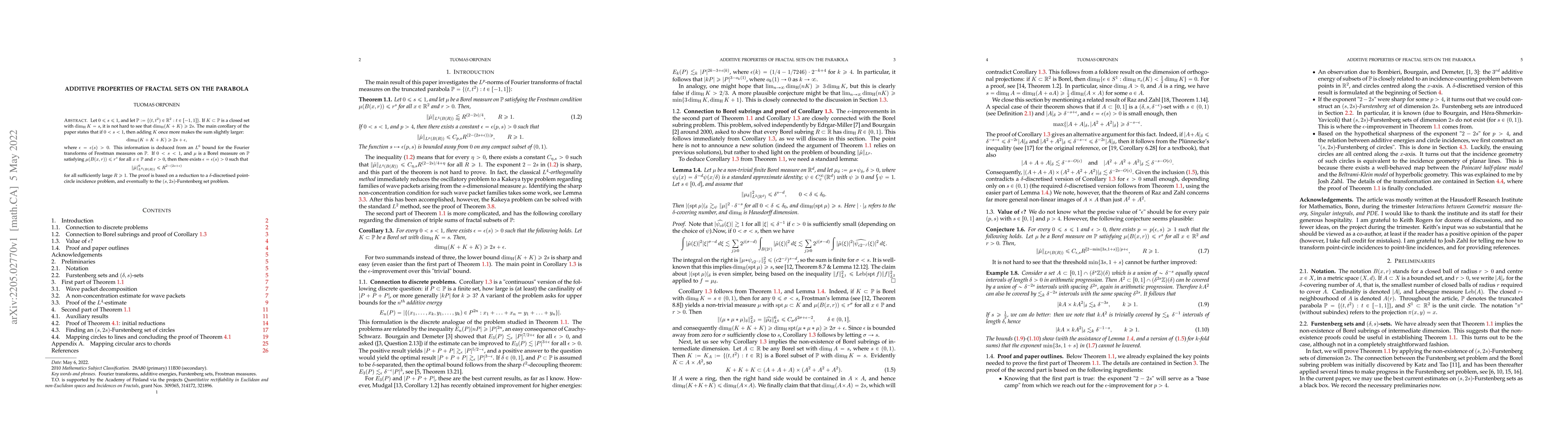 Thumbnail for Additive properties of fractal sets on the parabola