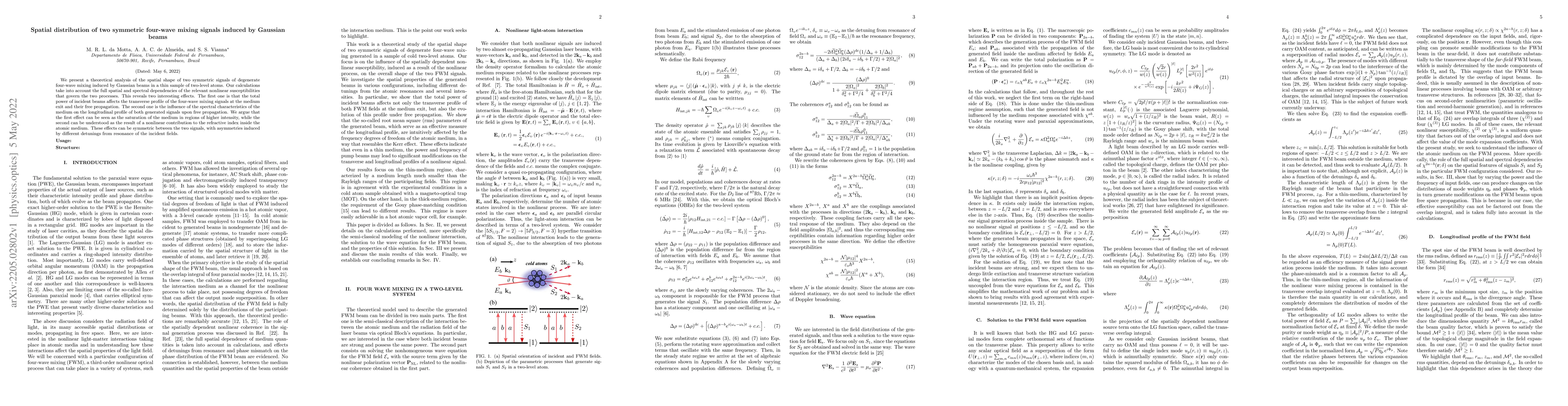 Thumbnail for Spatial distribution of two symmetric four-wave mixing signals induced
  by Gaussian beams