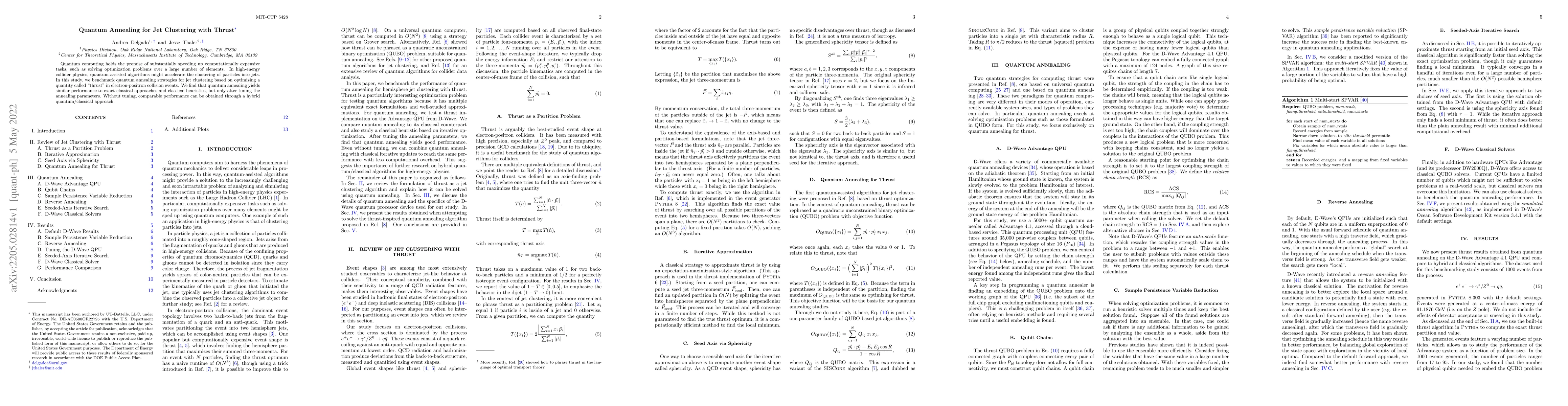 Thumbnail for Quantum Annealing for Jet Clustering with Thrust