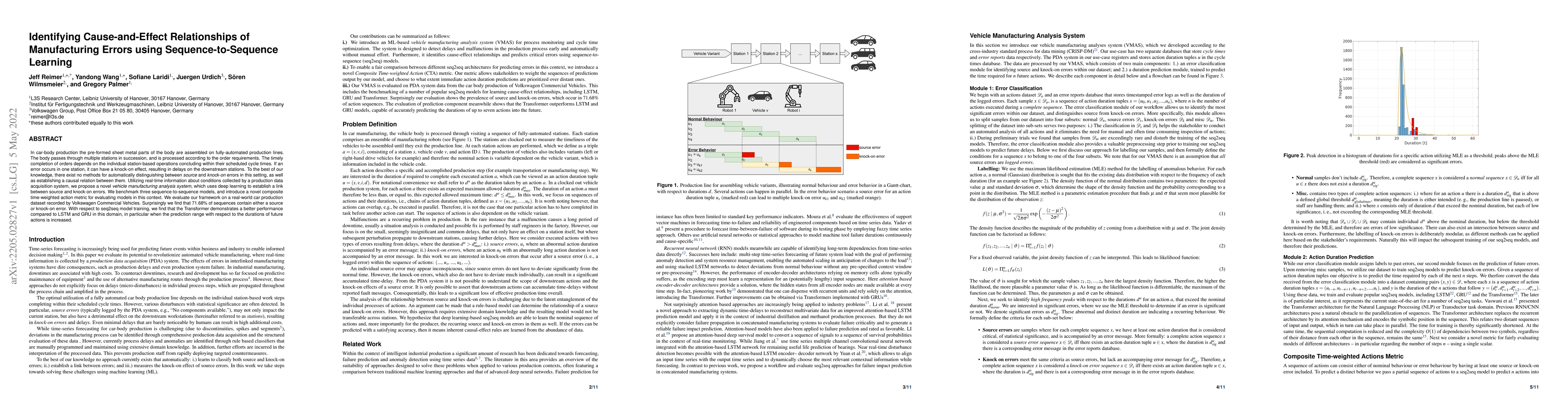Thumbnail for Identifying Cause-and-Effect Relationships of Manufacturing Errors using
  Sequence-to-Sequence Learning