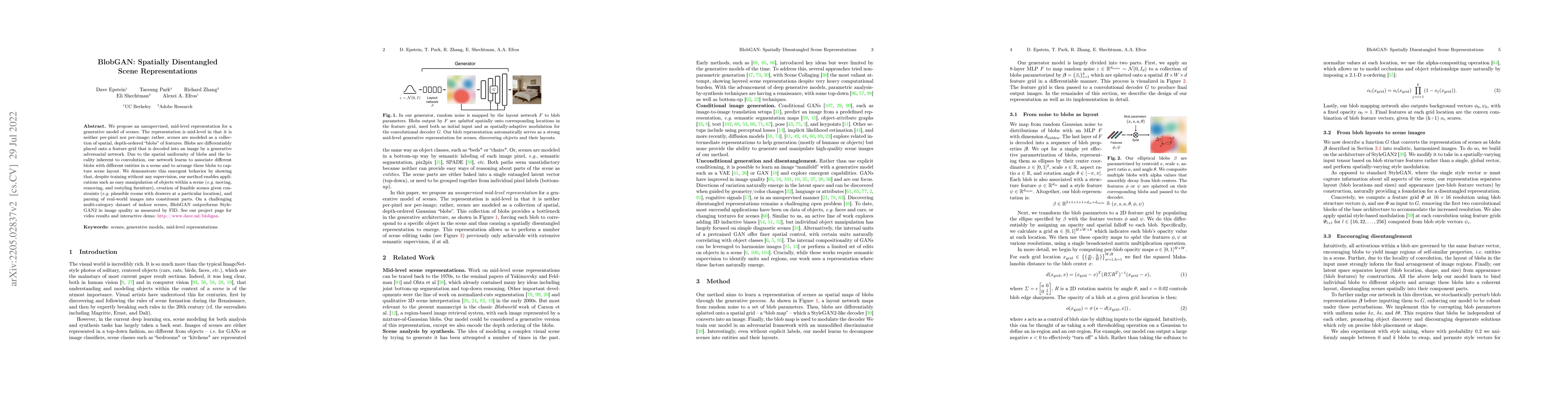 Thumbnail for BlobGAN: Spatially Disentangled Scene Representations