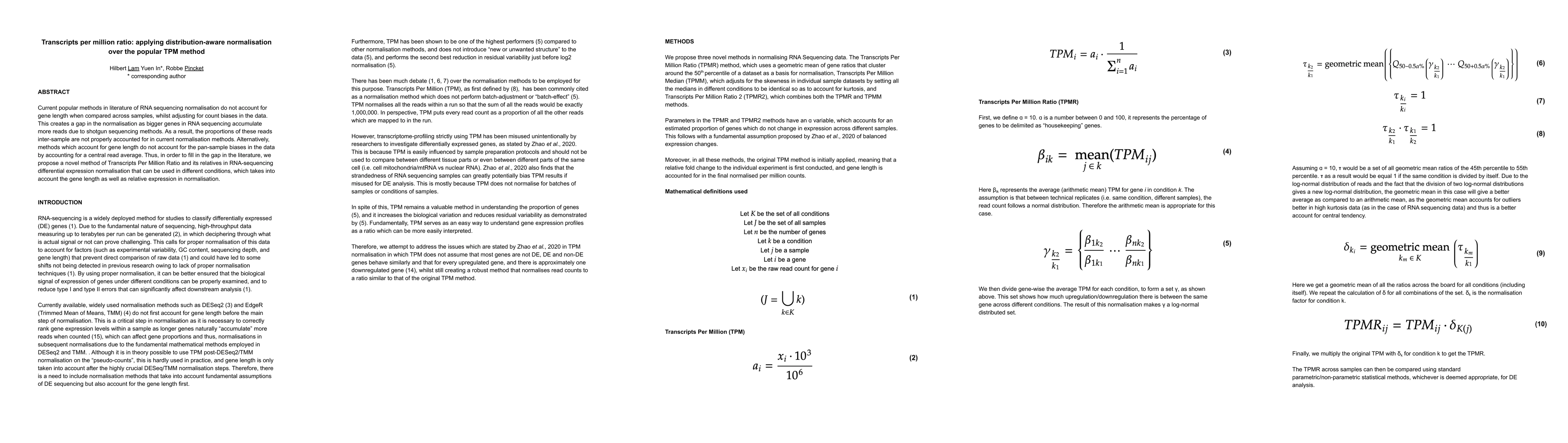 Thumbnail for Transcripts per million ratio: applying distribution-aware normalisation
  over the popular TPM method