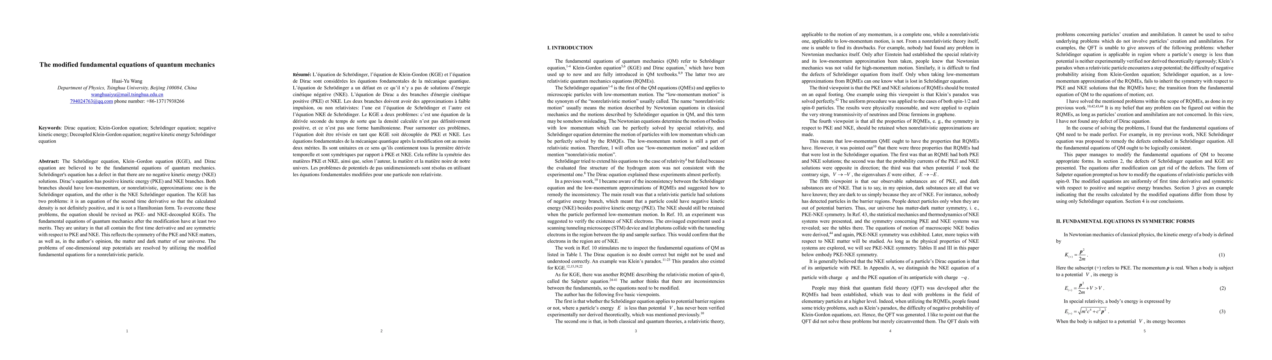 Thumbnail for The modified fundamental equations of quantum mechanics