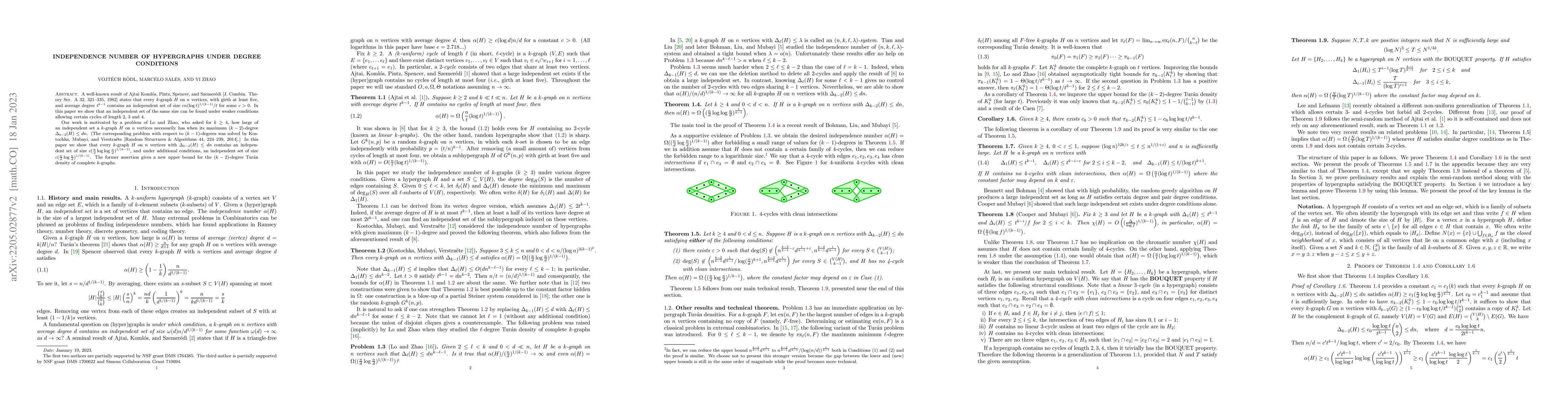 Thumbnail for Independence number of hypergraphs under degree conditions