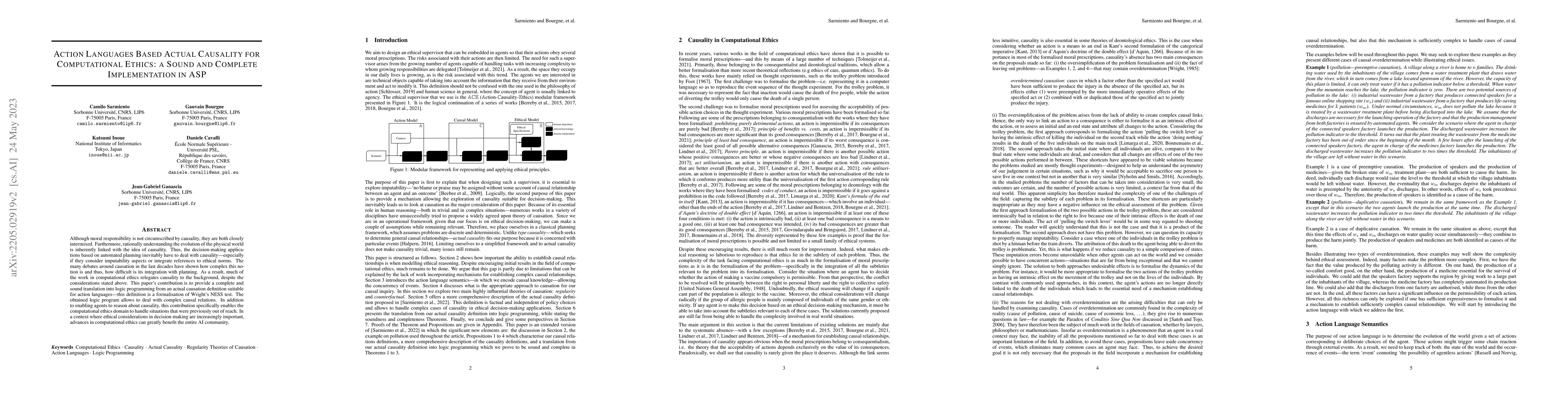Thumbnail for Action Languages Based Actual Causality for Computational Ethics: a
  Sound and Complete Implementation in ASP