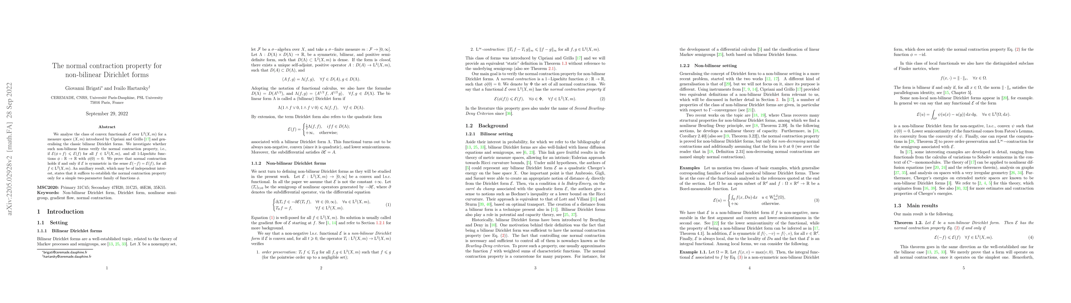 Thumbnail for The normal contraction property for non-bilinear Dirichlet forms