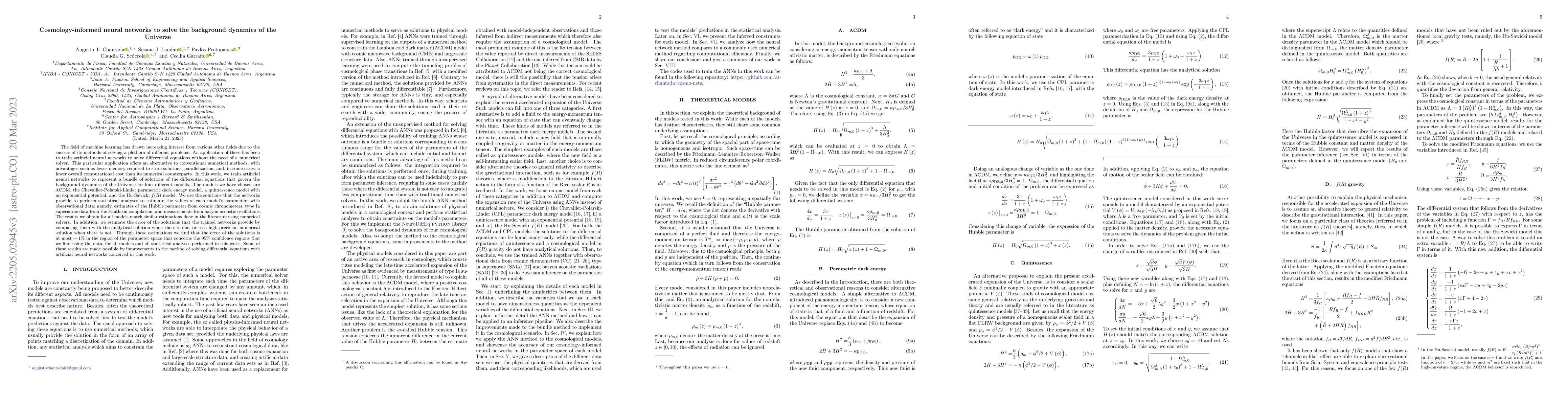 Thumbnail for Cosmology-informed neural networks to solve the background dynamics of
  the Universe