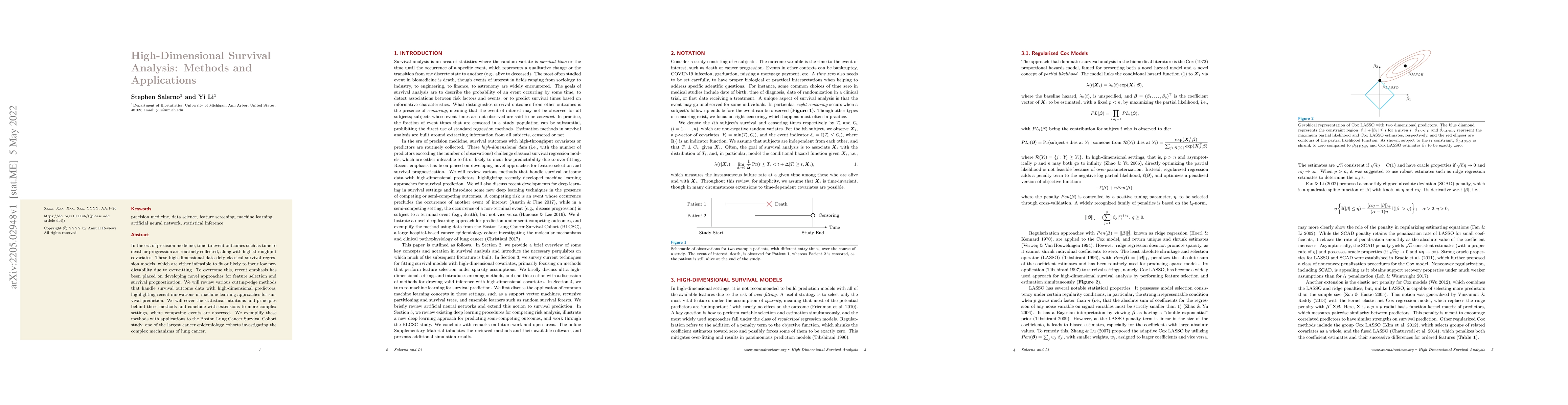 Thumbnail for High-Dimensional Survival Analysis: Methods and Applications
