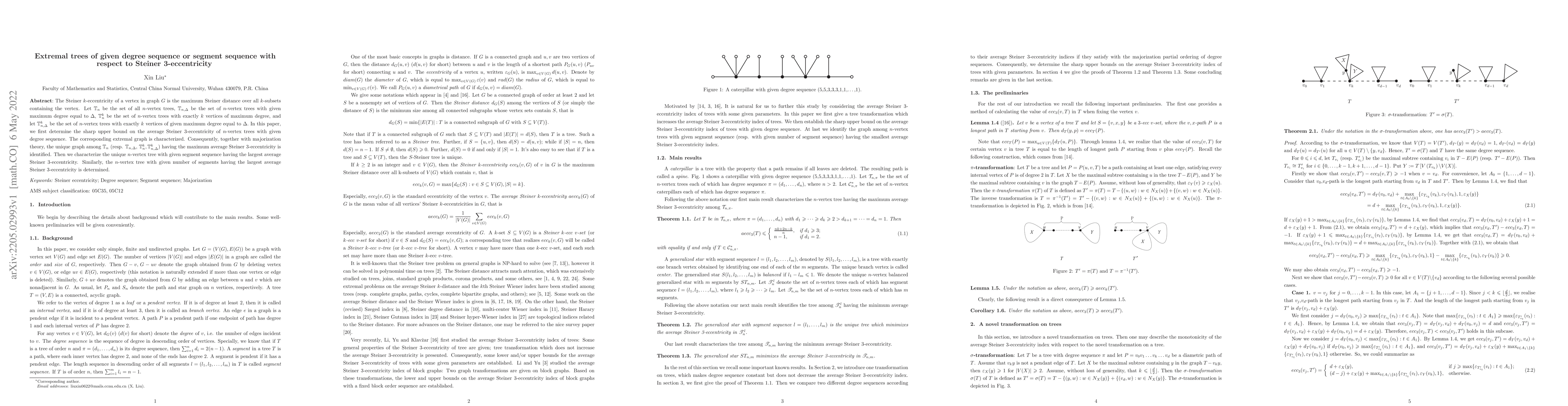 Thumbnail for Extremal trees of given degree sequence or segment sequence with respect
  to Steiner 3-eccentricity