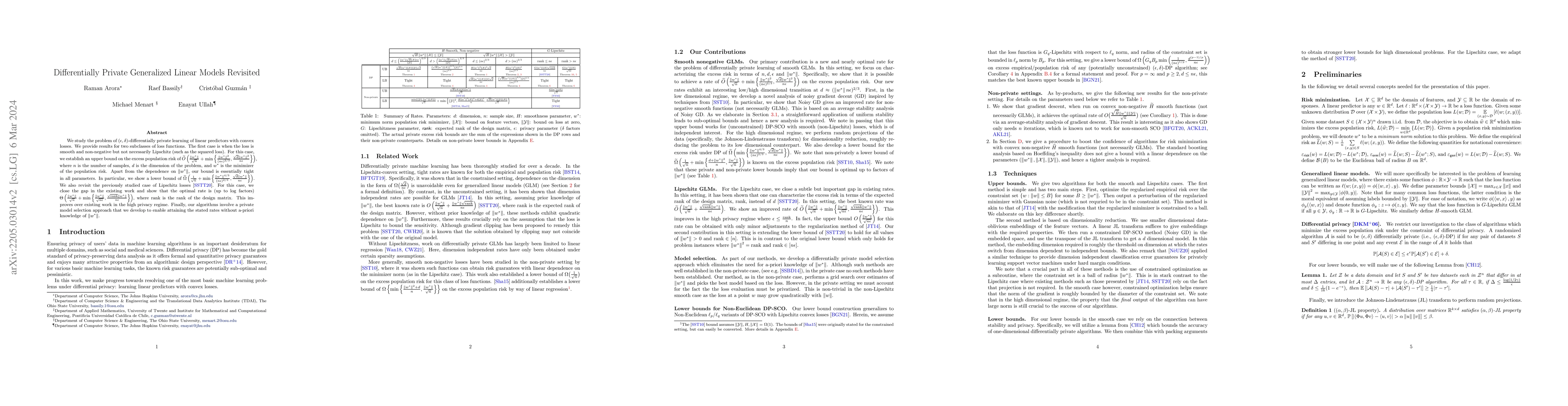 Thumbnail for Differentially Private Generalized Linear Models Revisited