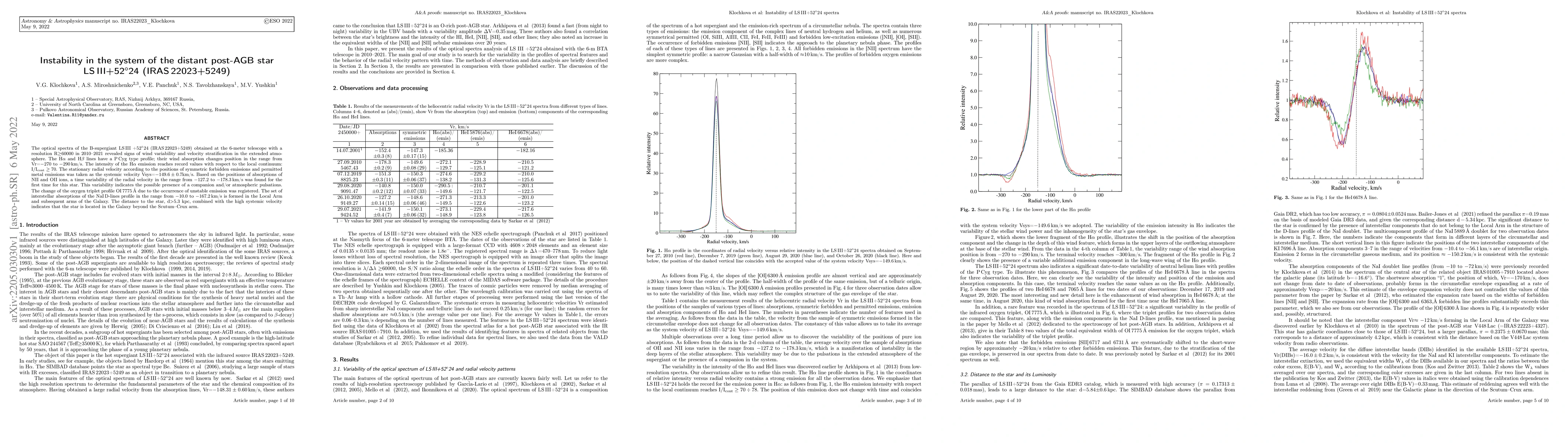 Thumbnail for Instability in the system of the distant post-AGB star LS III+52 24
  (IRAS 22023+5249)