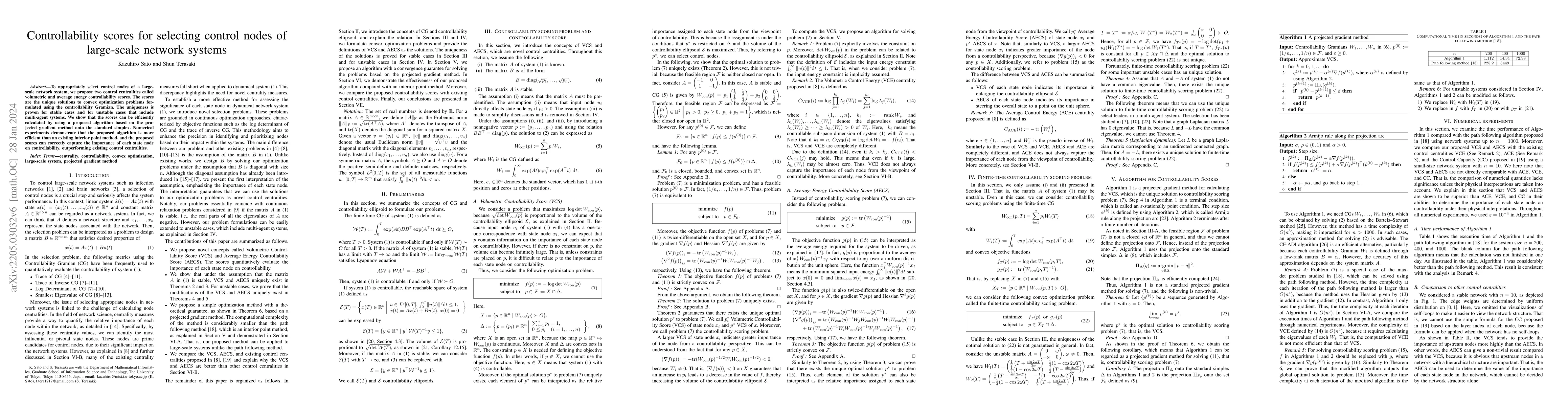 Thumbnail for Controllability scores for selecting control nodes of large-scale
  network systems