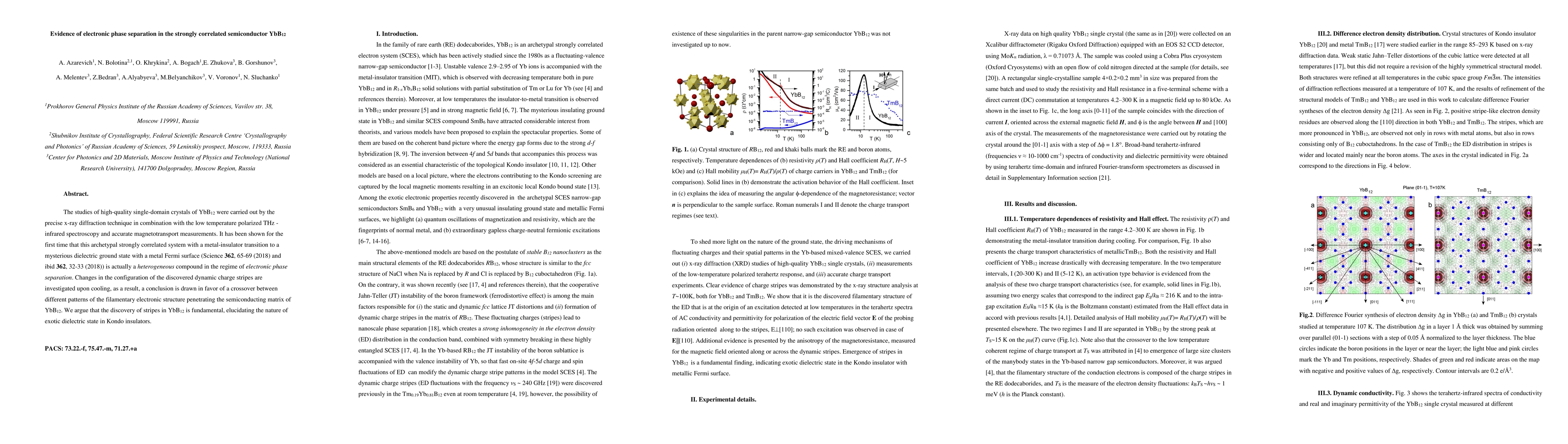 Thumbnail for Evidence of electronic phase separation in the strongly correlated
  semiconductor YbB12
