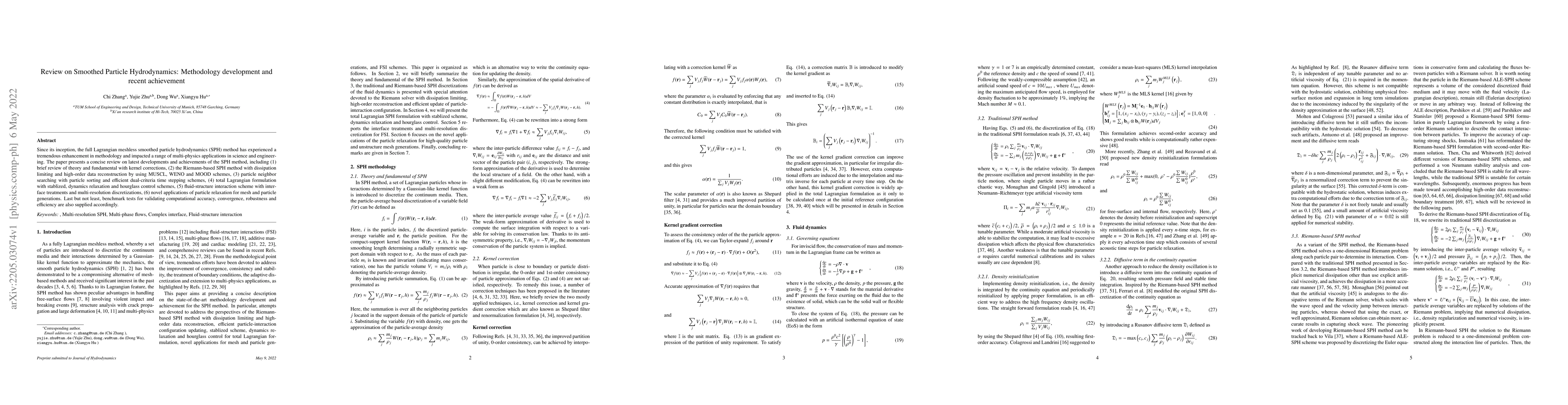 Thumbnail for Review on Smoothed Particle Hydrodynamics: Methodology development and
  recent achievement
