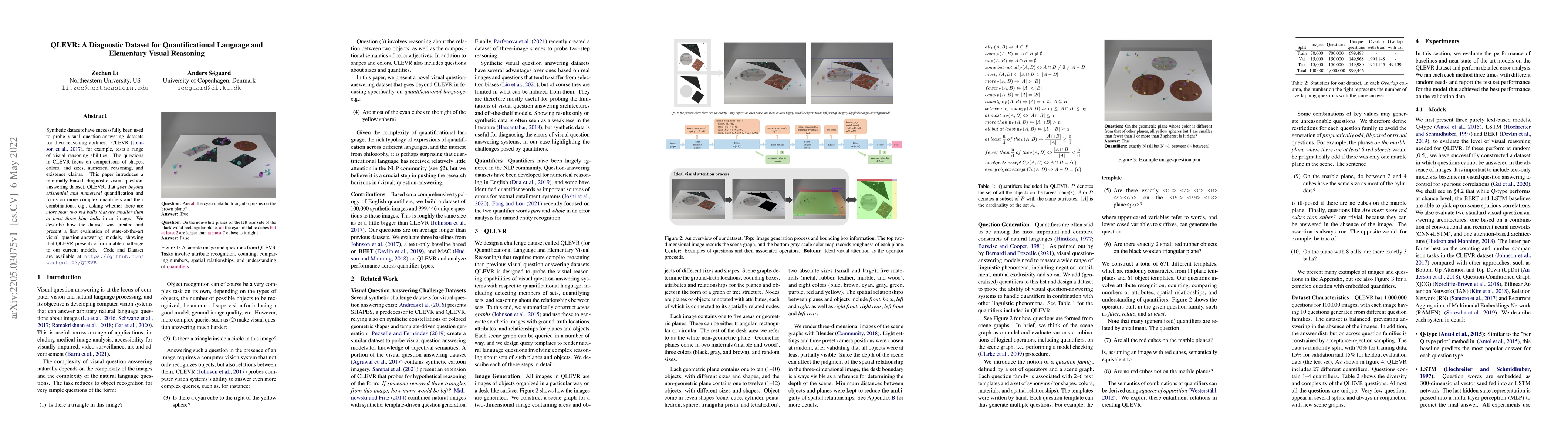 Thumbnail for QLEVR: A Diagnostic Dataset for Quantificational Language and Elementary
  Visual Reasoning