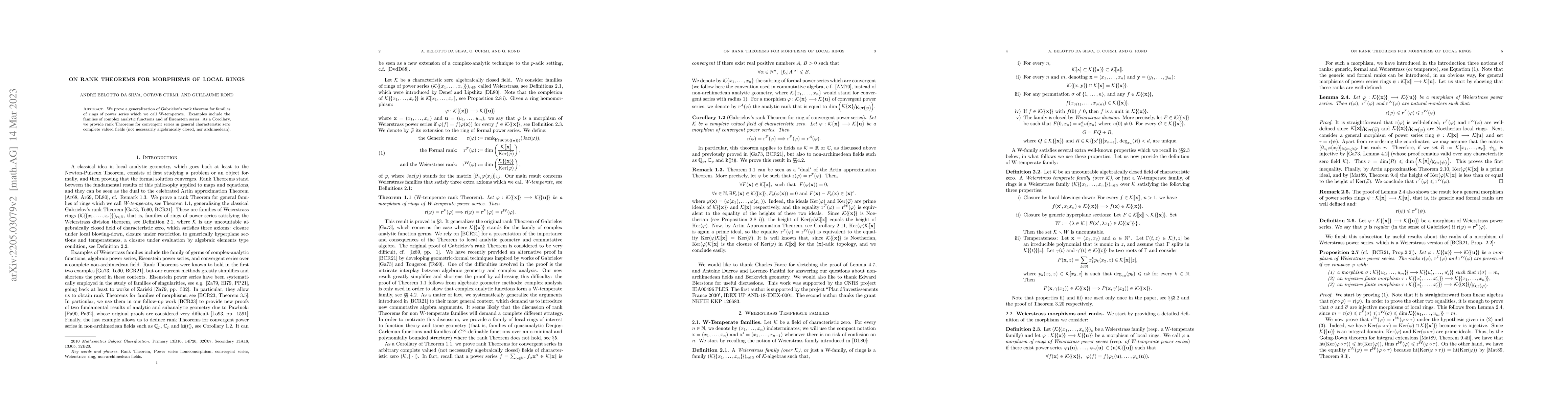 Thumbnail for On rank Theorems for morphisms of local rings