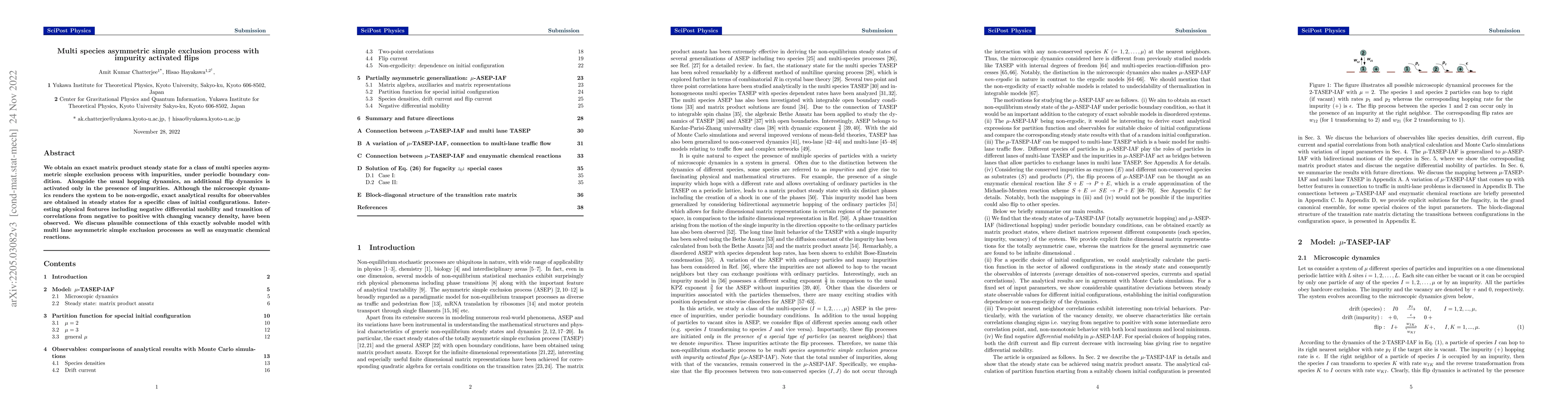 Thumbnail for Multi species asymmetric simple exclusion process with impurity
  activated flips