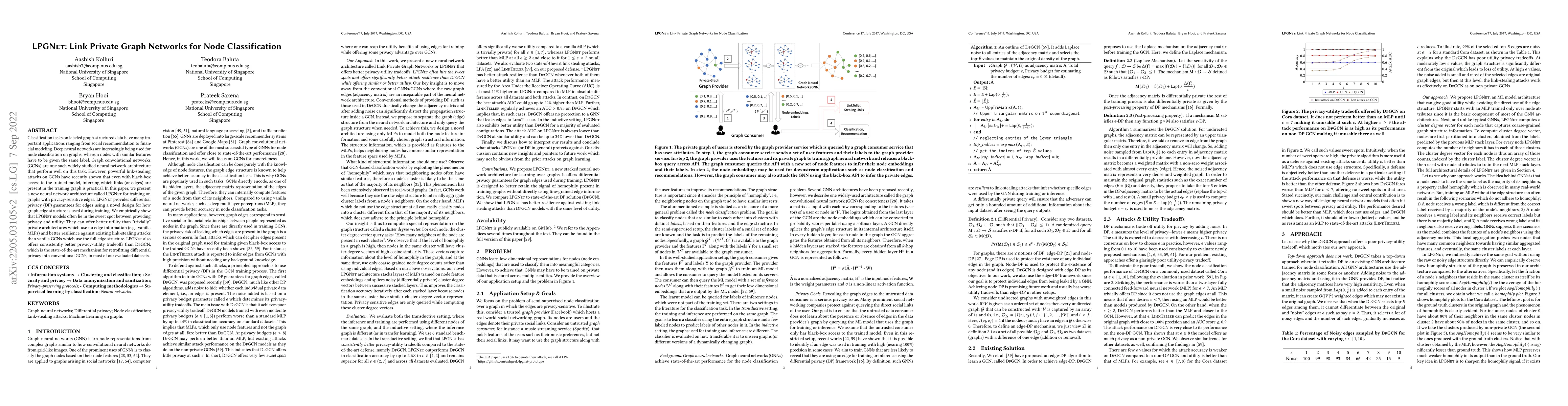 Thumbnail for LPGNet: Link Private Graph Networks for Node Classification