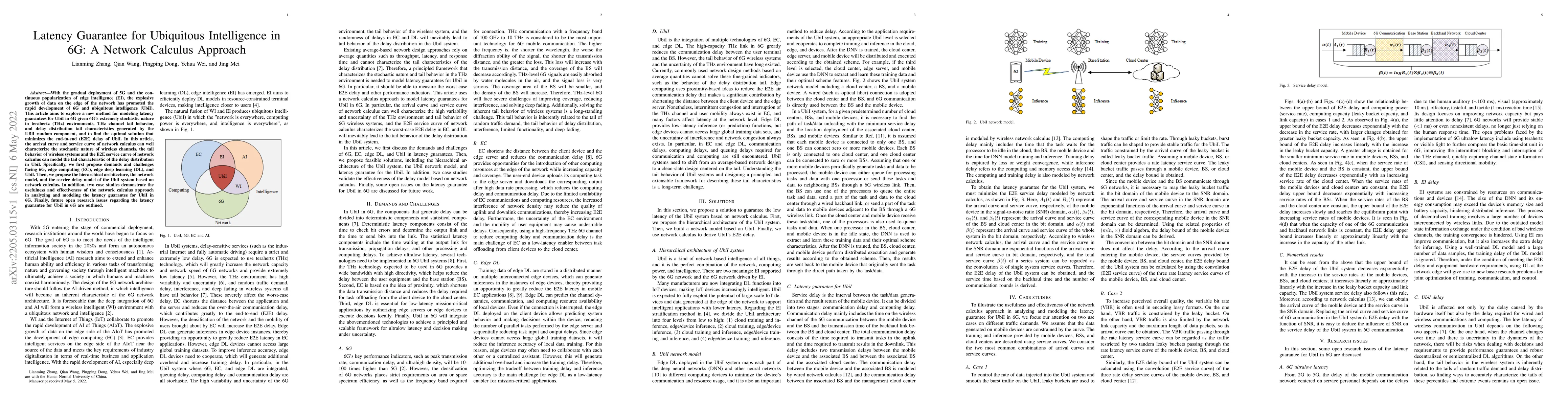 Thumbnail for Latency Guarantee for Ubiquitous Intelligence in 6G: A Network Calculus
  Approach