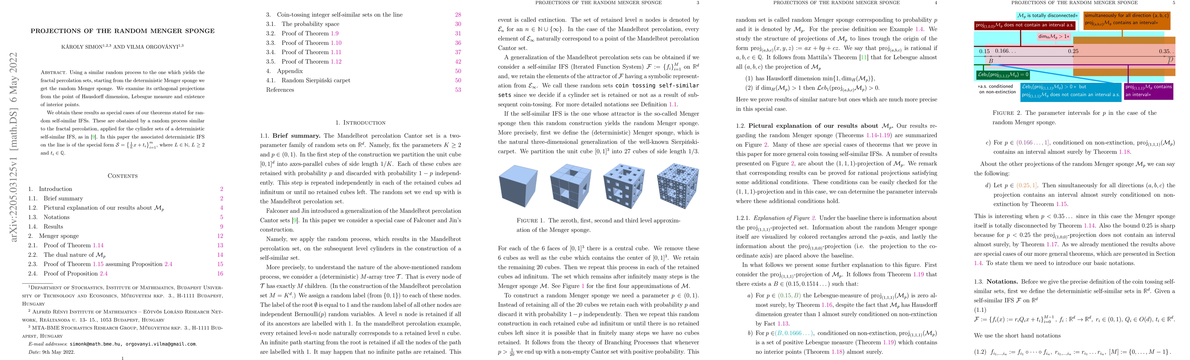 Thumbnail for Projections of the random Menger sponge