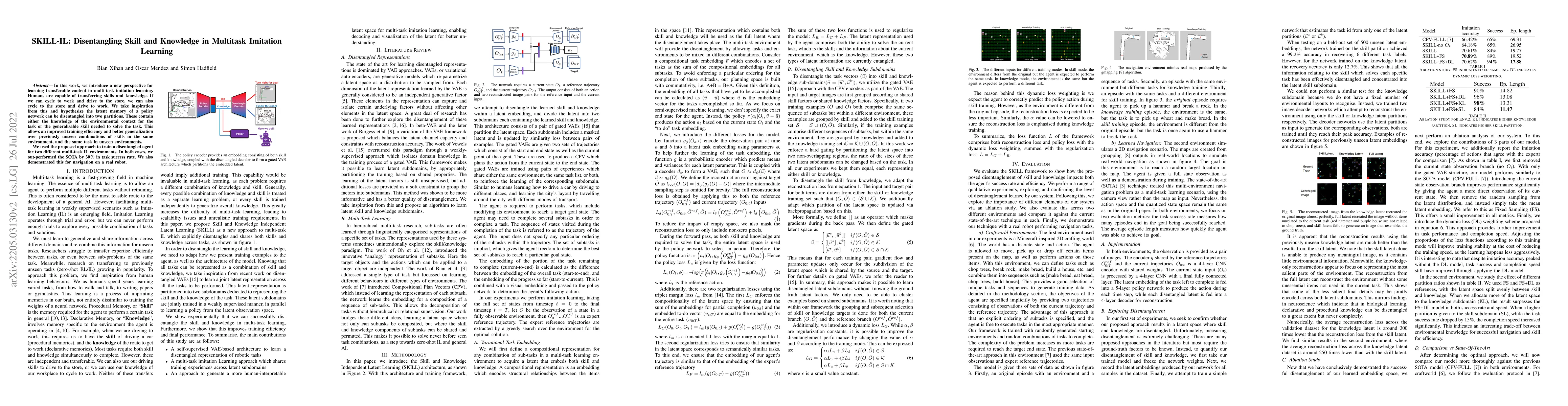 Thumbnail for SKILL-IL: Disentangling Skill and Knowledge in Multitask Imitation
  Learning