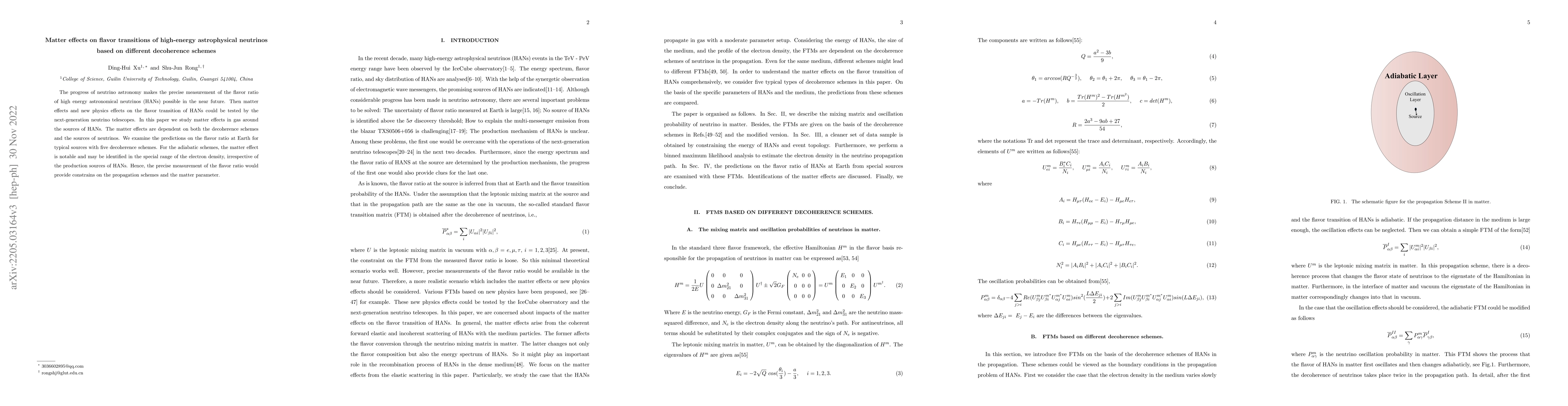 Thumbnail for Matter effects on flavor transitions of high-energy astrophysical
  neutrinos based on different decoherence schemes
