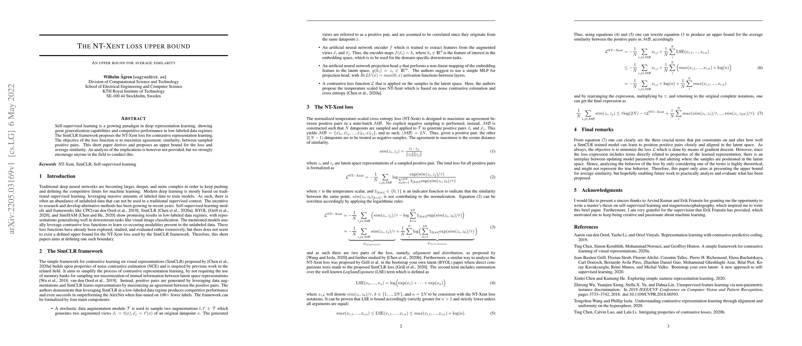 Thumbnail for The NT-Xent loss upper bound