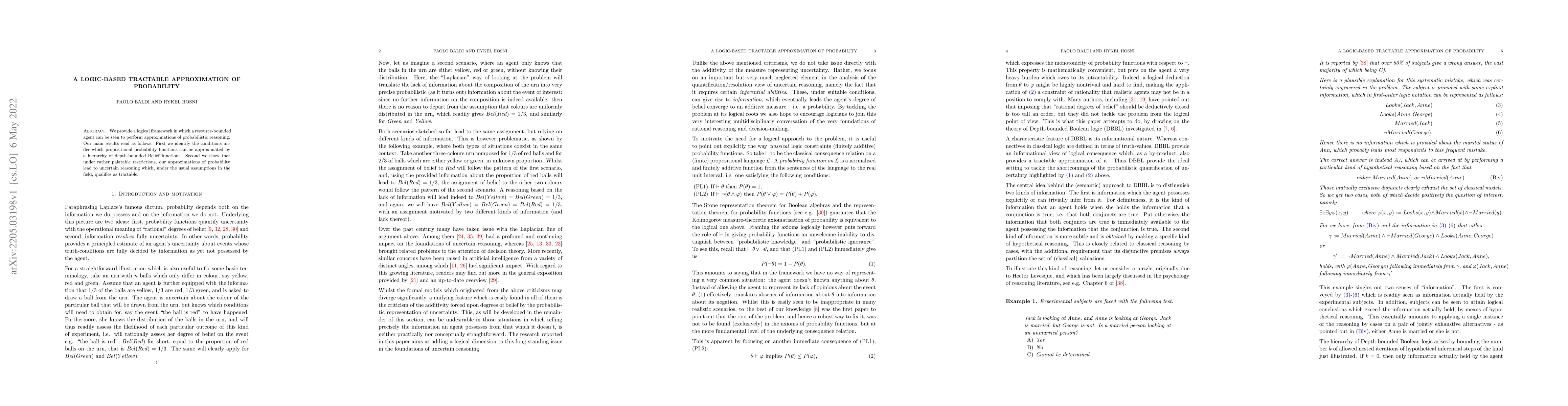 Thumbnail for A Logic-based Tractable Approximation of Probability