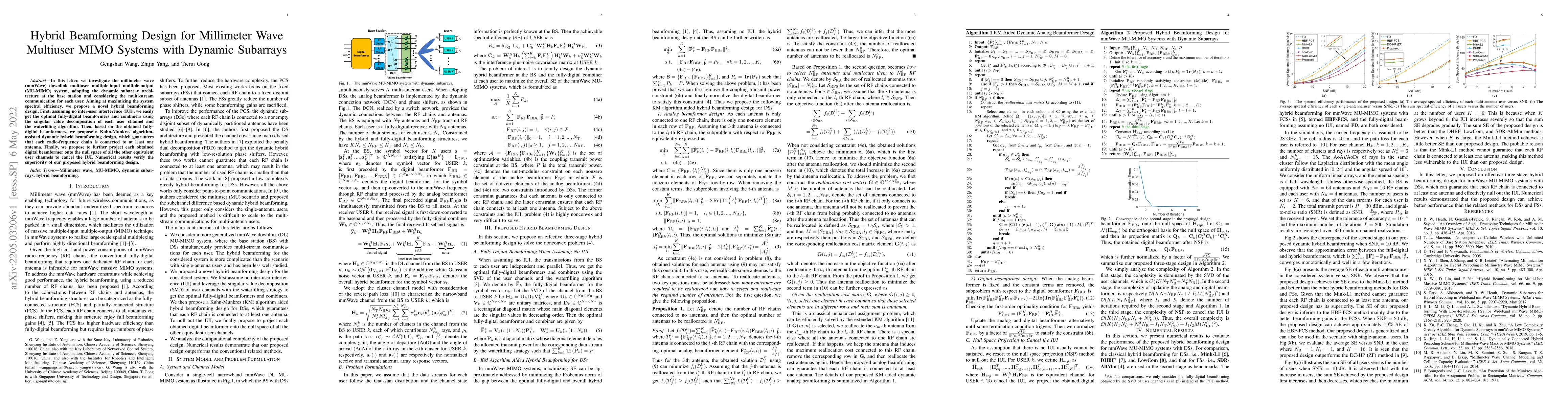 Thumbnail for Hybrid Beamforming Design for Millimeter Wave Multiuser MIMO Systems
  with Dynamic Subarrays