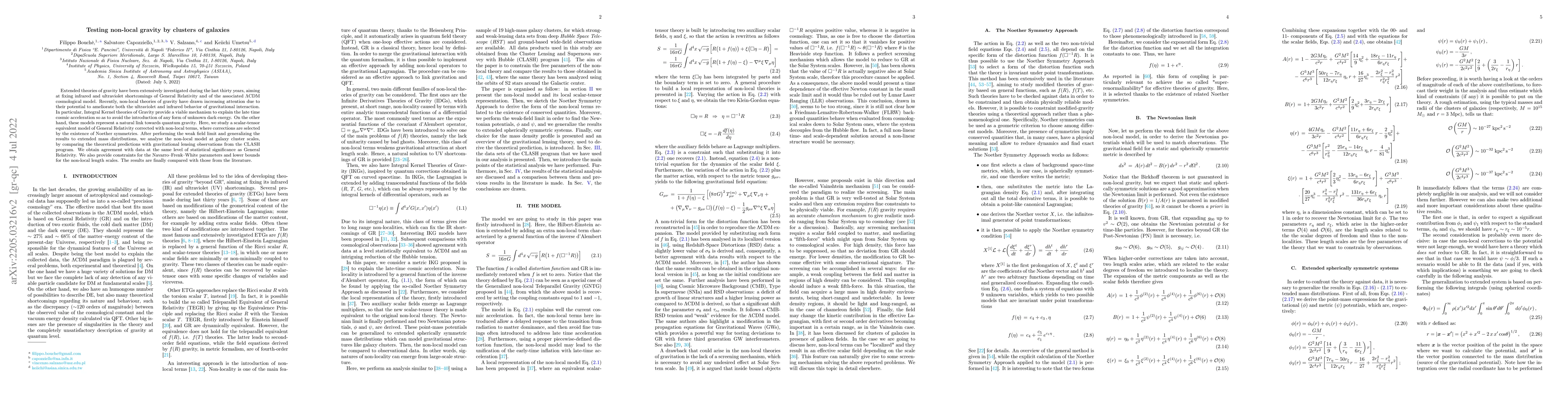 Thumbnail for Testing non-local gravity by clusters of galaxies