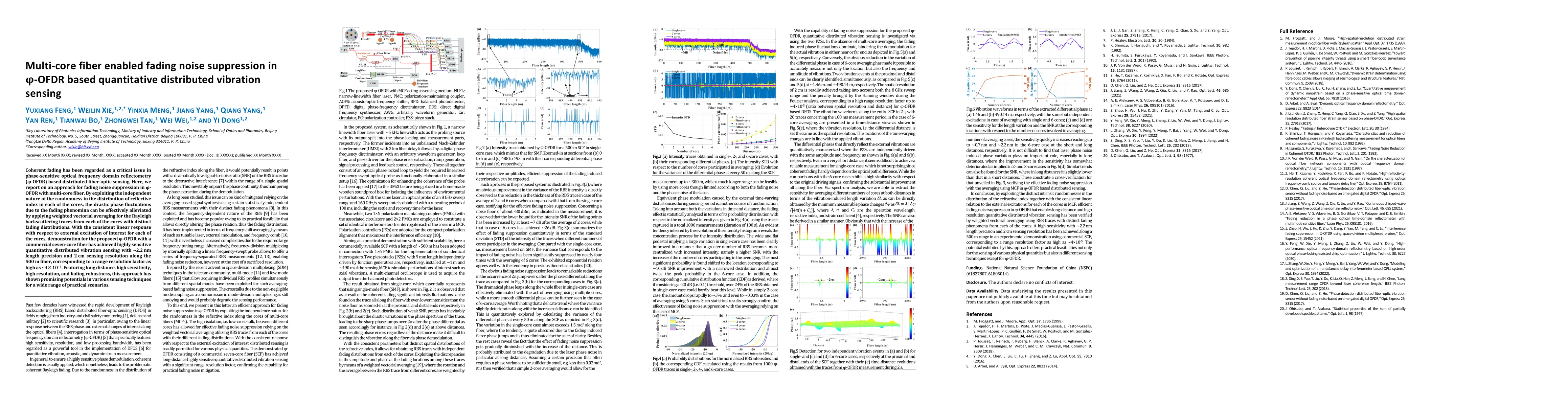 Thumbnail for Multi-core fiber enabled fading noise suppression in {\phi}-OFDR based
  quantitative distributed vibration sensing