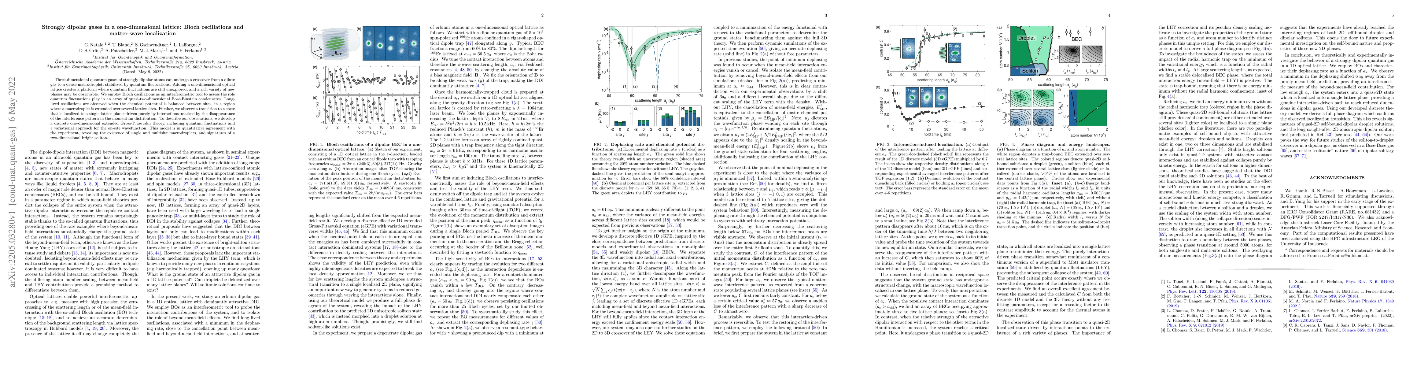 Thumbnail for Strongly dipolar gases in a one-dimensional lattice: Bloch oscillations
  and matter-wave localization