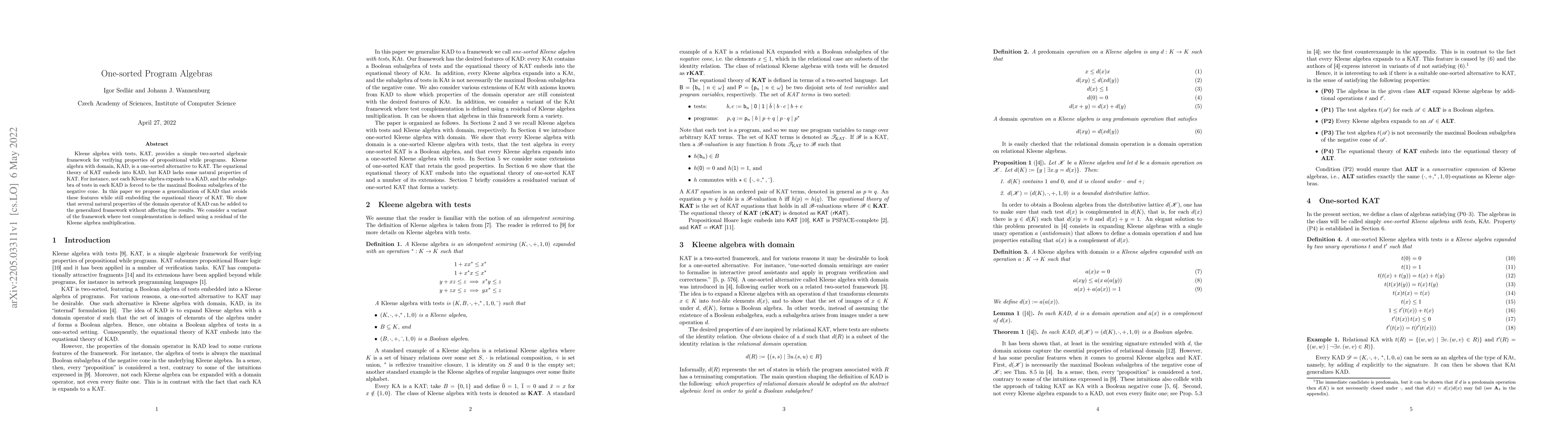 Thumbnail for One-sorted Program Algebras