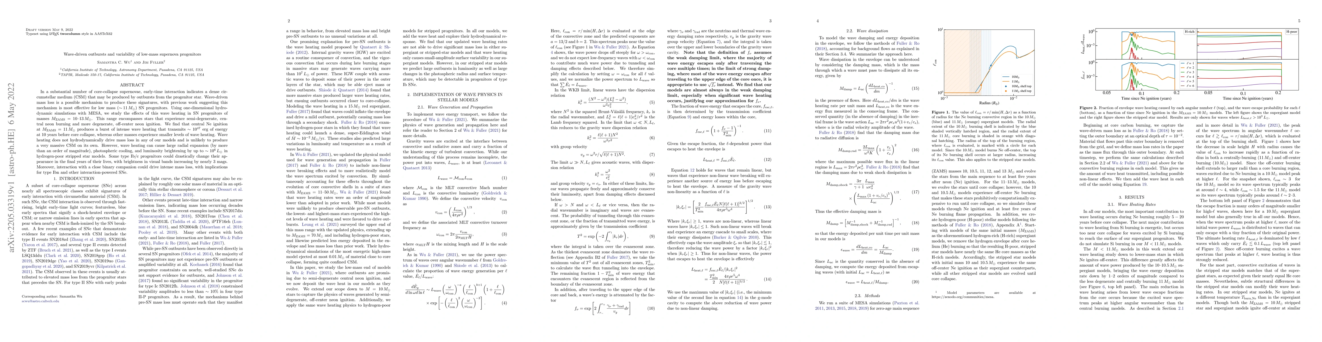 Thumbnail for Wave-driven outbursts and variability of low-mass supernova progenitors