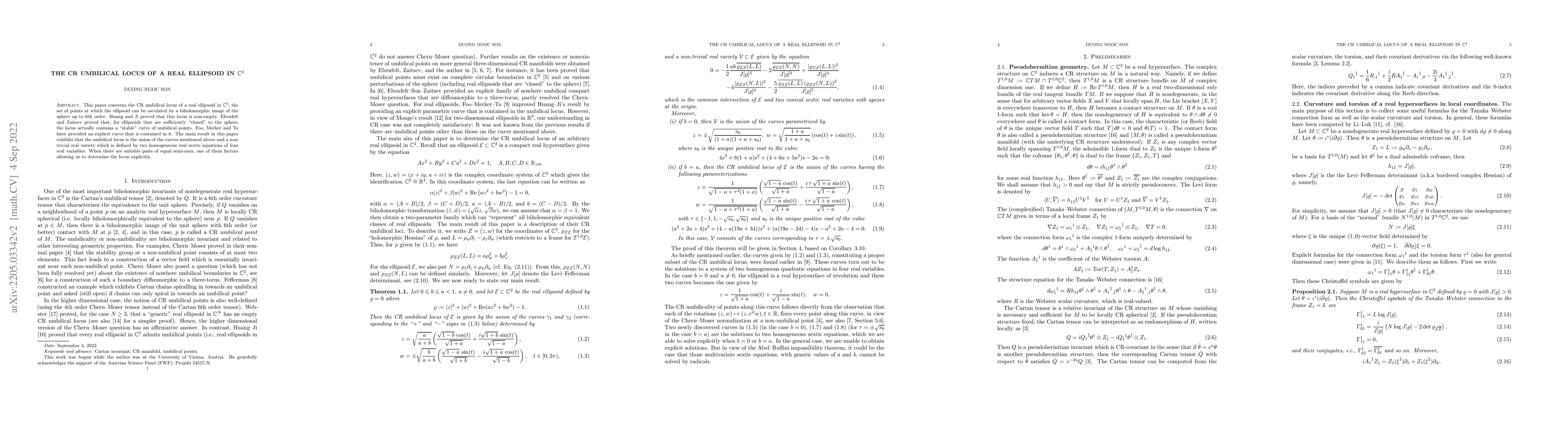 Thumbnail for The CR umbilical locus of a real ellipsoid in $\mathbb{C}^2$